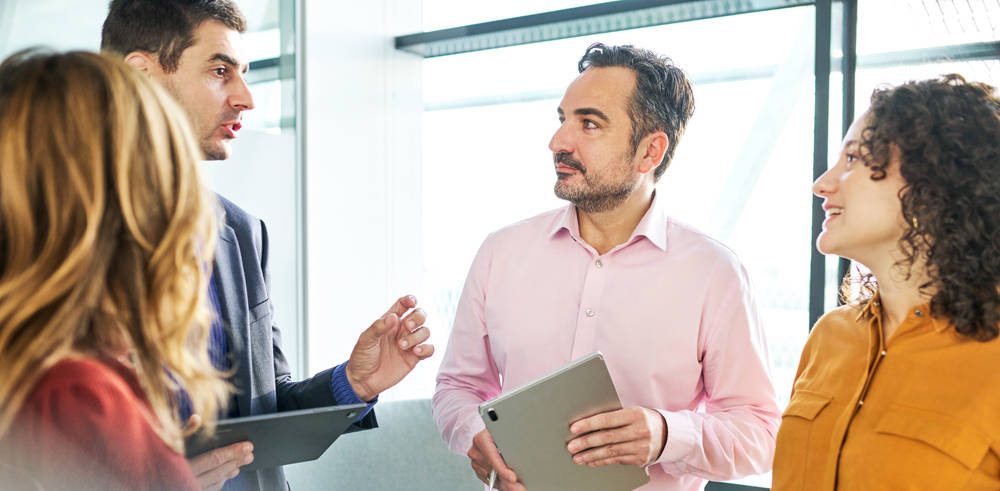 Team having a business discussion