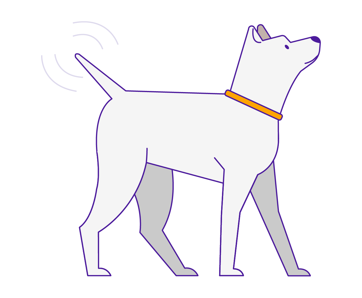 dog cartoon wagging tail