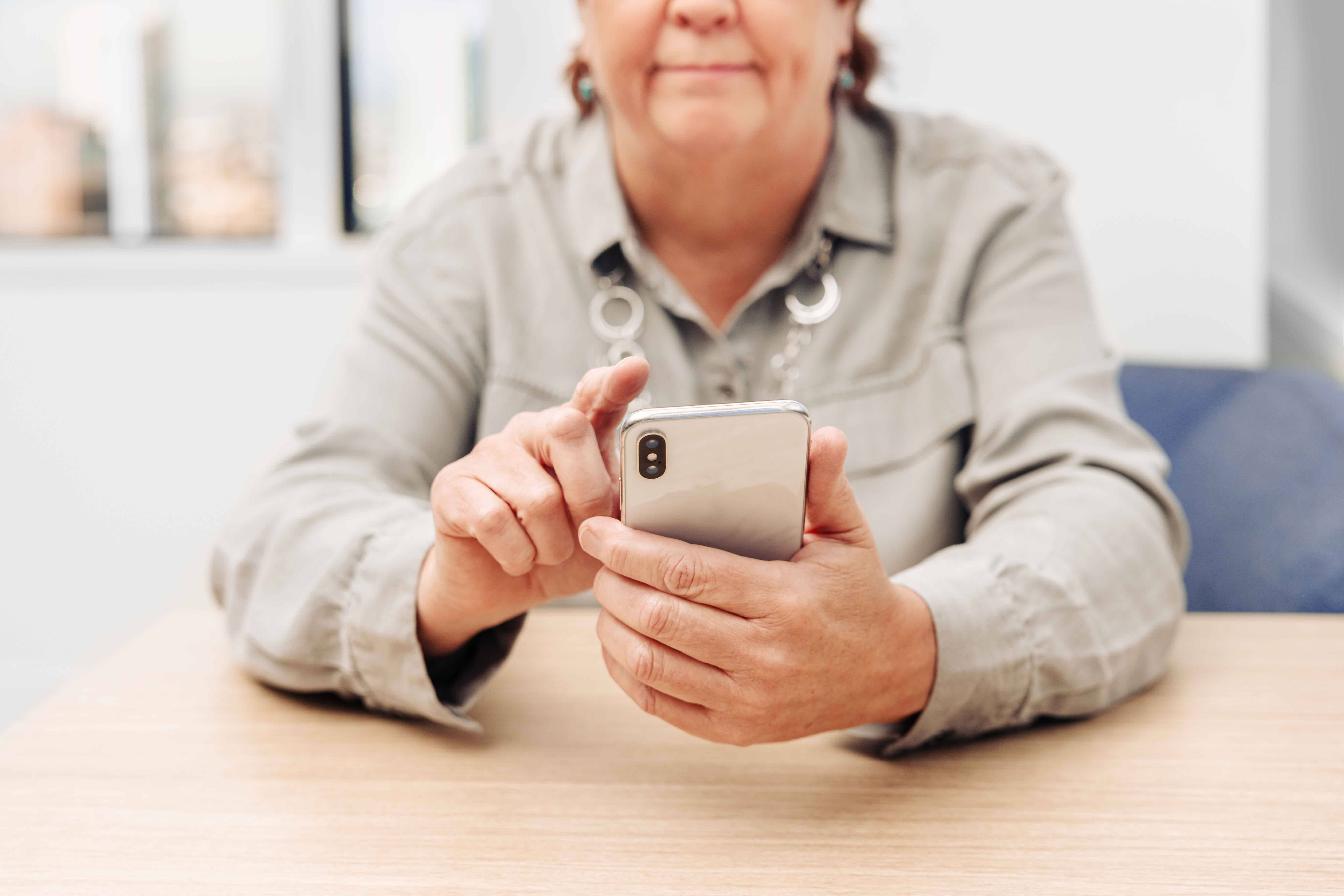 woman using her phone